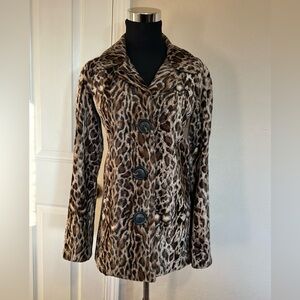 Bailey 44 Brown Leopard Print Teddy Jacket